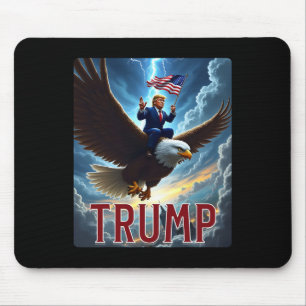 President Trump Riding An Eagle. Patriotic Politic Mouse Pad