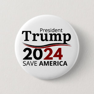 President Trump _ Save America, Election 2024 6 Cm Round Badge
