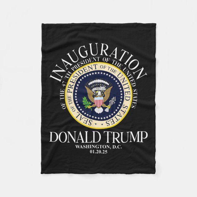 President Trump Seal Inauguration 2025 47th Washin Fleece Blanket (Front)