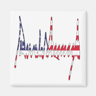 President Trump Signature USA Flag Colour Patrioti Magnet