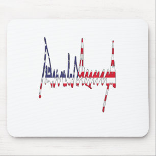 President Trump Signature USA Flag Colour Patrioti Mouse Pad