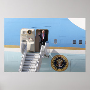 President Trump Steps Off Air Force One Poster