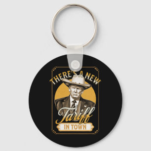 President Trump Tariff Satire Sheriff Humour Key Ring