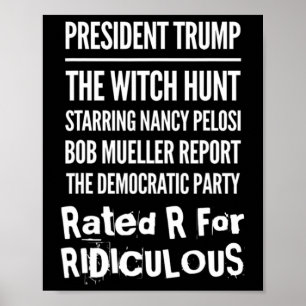 President Trump The Witch Hunt Nancy Pelosi Bob Mu Poster