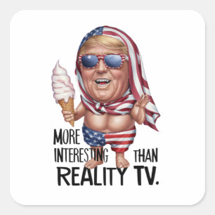 President Trump wearing iconic American sunglasses Square Sticker