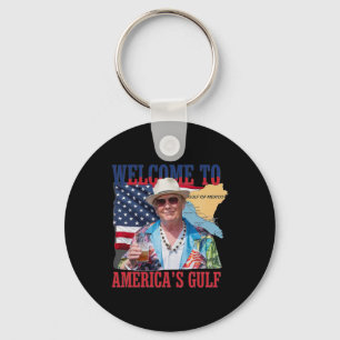 President Trump Welcome To America's Gulf Mexico 7 Key Ring