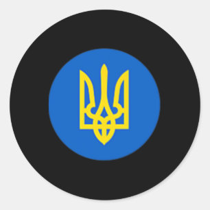President Ukraine Zelensky Trident Tee Ukrainian Z Classic Round Sticker