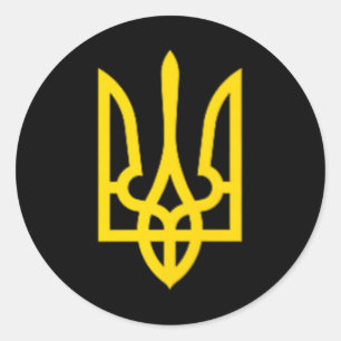 President Volodymyr Zelensky - Ukraine Tryzub Trid Classic Round Sticker