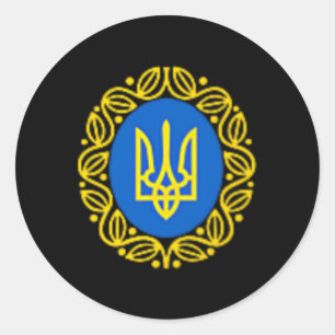 President Volodymyr Zelensky Ukraine Ukrainian Emb Classic Round Sticker