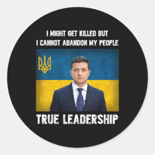 President Volodymyr Zelensky Ukraine Ukrainian Fla Classic Round Sticker