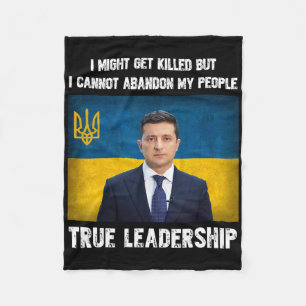 President Volodymyr Zelensky Ukraine Ukrainian Fla Fleece Blanket