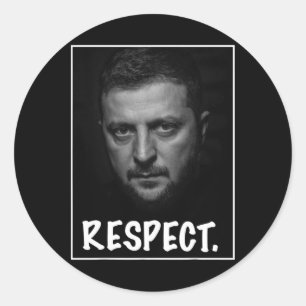 President Zelensky Portrait Respect Support Ukrain Classic Round Sticker