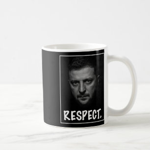 President Zelensky Portrait Respect Support Ukrain Coffee Mug