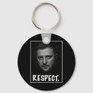 President Zelensky Portrait Respect Support Ukrain Key Ring