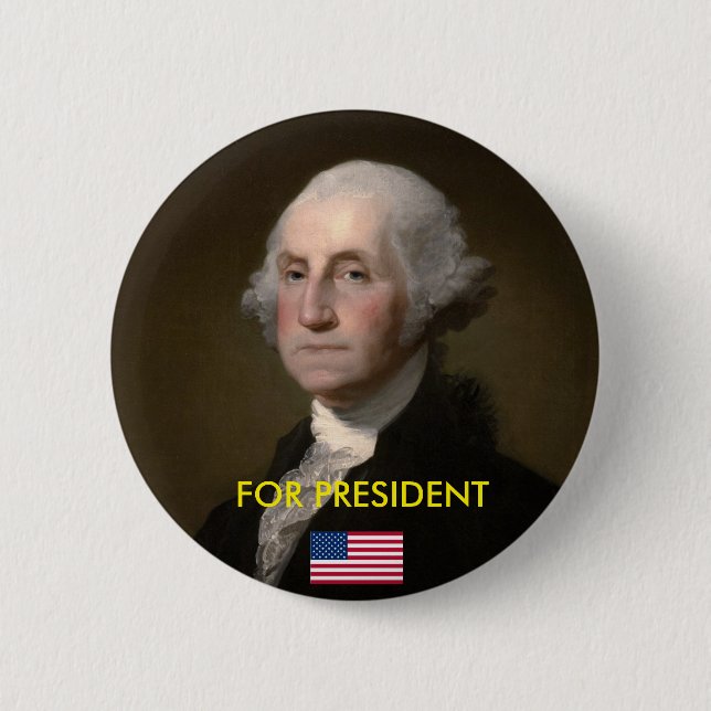 Presidential Button: Washington For President 6 Cm Round Badge (Front)