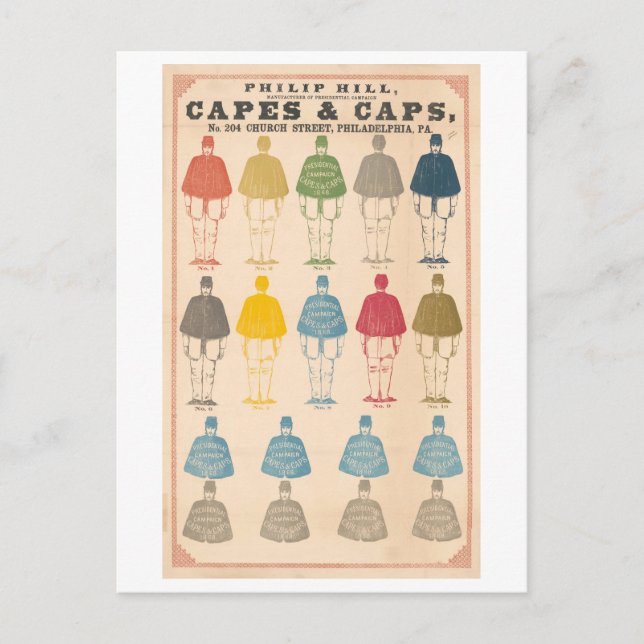 Presidential Campaign Caps and Capes Advertisement Postcard (Front)