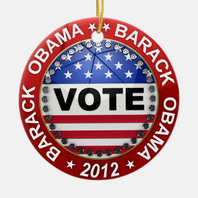 Presidential Election 2012 Barack Obama Ceramic Ornament (Front)