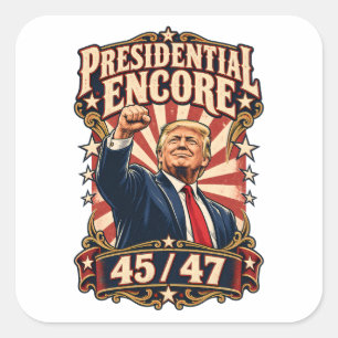 Presidential Encore Raised Fist 45/47 Square Sticker