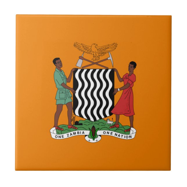 Presidential flag of Zambia Ceramic Tile (Front)
