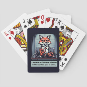 Presidential Fox – Funny Political Satire Animal  Playing Cards