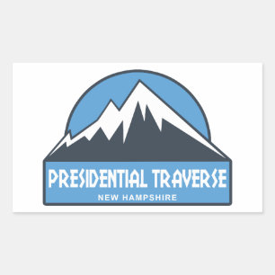 Presidential Traverse New Hampshire Blue Rectangular Sticker
