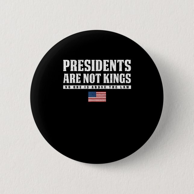 Presidents Are Not Kings USA Flag No Kings In Amer 6 Cm Round Badge (Front)
