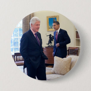 Presidents Barack Obama & Bill Clinton 7.5 Cm Round Badge