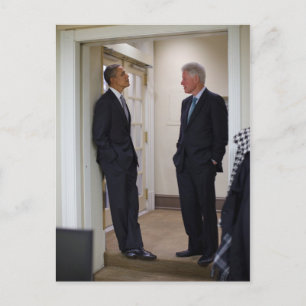 Presidents Barack Obama & Bill Clinton Postcard