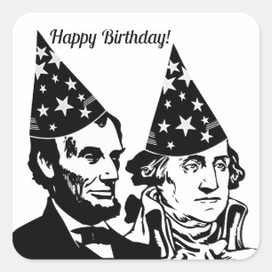 President's Birthday Square Sticker