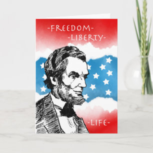 Presidents' Day, Abraham Lincoln, Patriotic Card