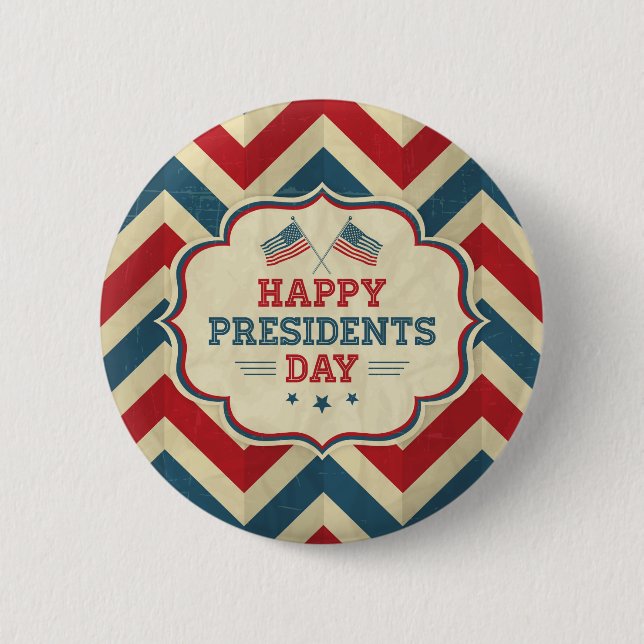 presidents day chevron 6 cm round badge (Front)