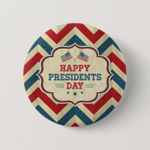 presidents day chevron 6 cm round badge
