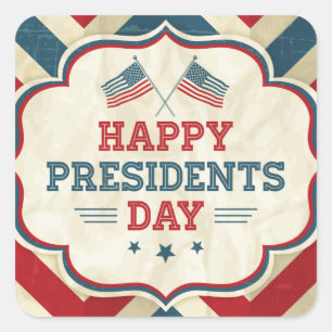 presidents day chevron square sticker