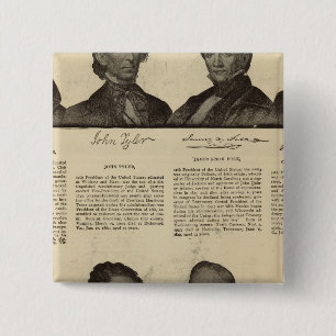 Presidents US, autographs, biographies 15 Cm Square Badge
