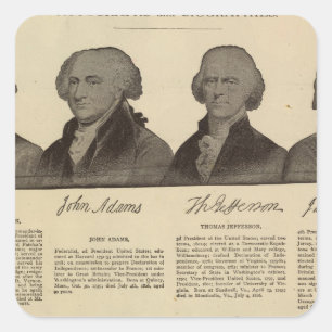 Presidents US, autographs, biographies 2 Square Sticker