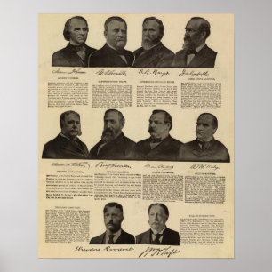 Presidents US, autographs, biographies Poster