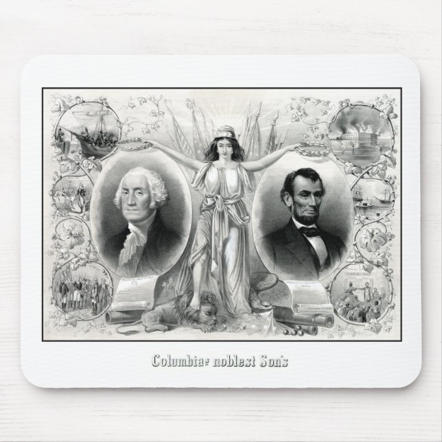 Presidents Washington and Lincoln Mouse Pad (Front)