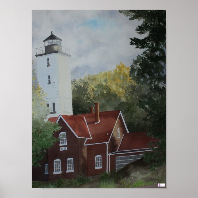 Presque Ilse Lighthouse Poster Print (Front)