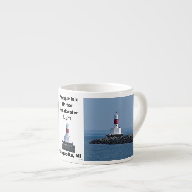 Presque Isle Harbour Breakwater Light espresso mug (Front Right)