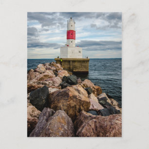 Presque Isle Harbour Breakwater Lighthouse Postcard