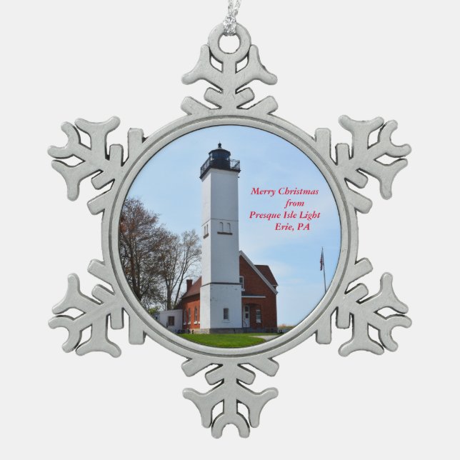 Presque Isle Light Christmas ornament (Front)