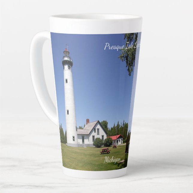 Presque Isle Lighthouse latte mug (Left Angle)