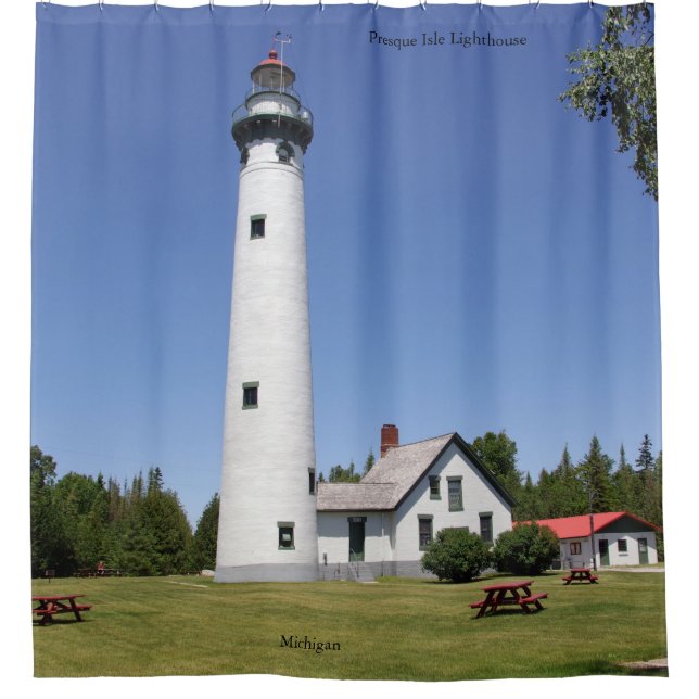 Presque Isle Lighthouse shower curtain (Front)