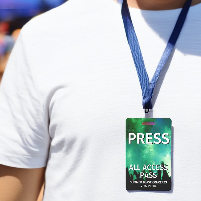 PRESS All Access Pass Concert Event ID Badge (PRESS All Access Pass Concert Event Badge)