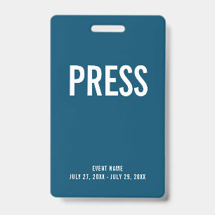 Press All Access Pass Event Blue ID Badge