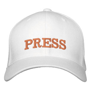 PRESS embroidered baseball cap gold / white hat