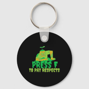 Press F To Pay Respects Zombie Gamer Meme Hallowee Key Ring