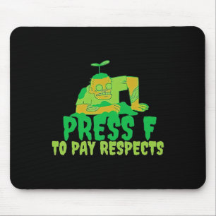 Press F To Pay Respects Zombie Gamer Meme Hallowee Mouse Pad