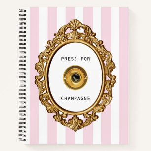 Press For Champagne Pink Stripes Notebook