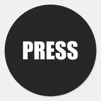 Press For Journalists Reporters News Media Classic Round Sticker